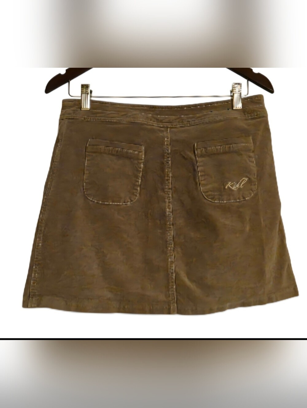 KUHL Streamline Skirt Women's 8. Khaki Cordoroy. Two zip pockets, non smoking